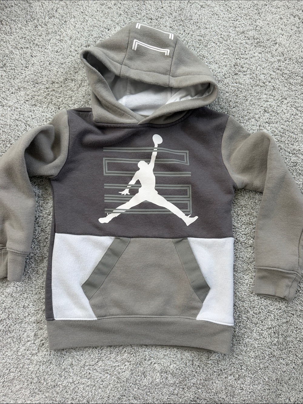 Air Jordan Gray and White Kids' Hoodie, 4T